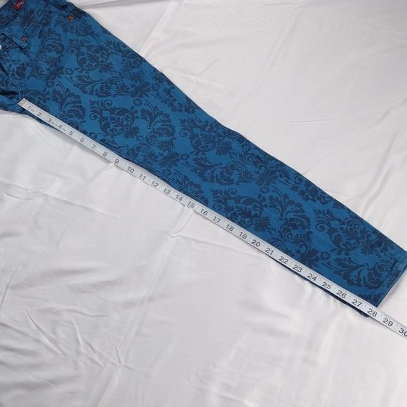 Lucky Brand Charlie Skinny Blue Floral Print Denim Jeans - Picture 11 of 15
